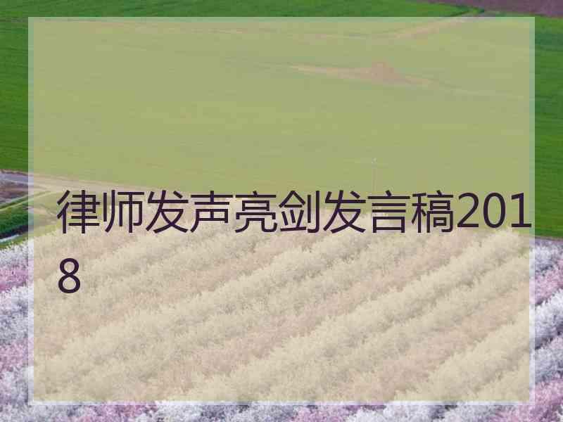 律师发声亮剑发言稿2018