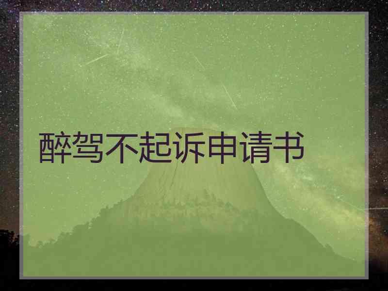 醉驾不起诉申请书