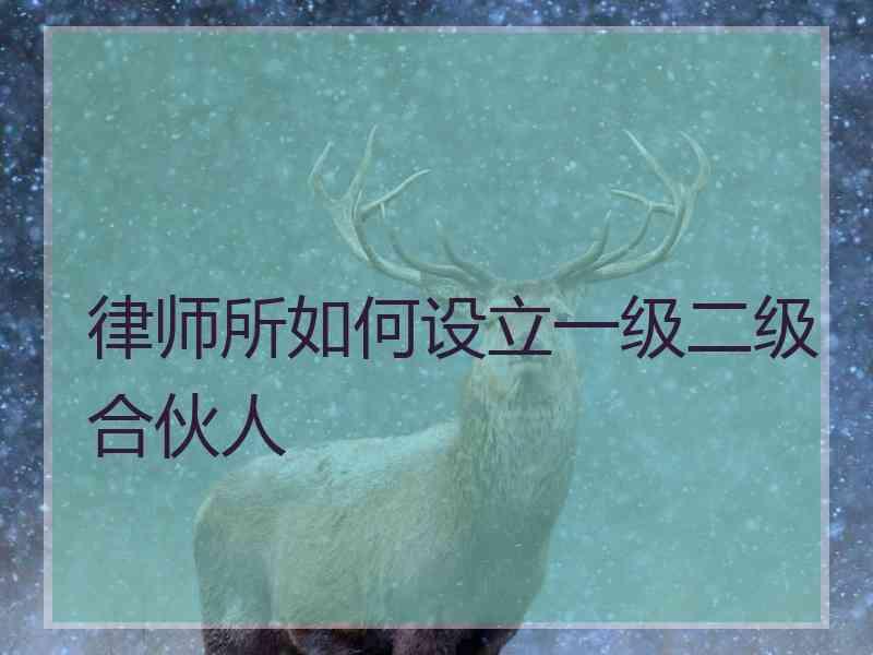 律师所如何设立一级二级合伙人