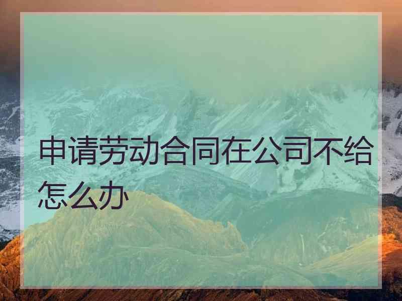 申请劳动合同在公司不给怎么办