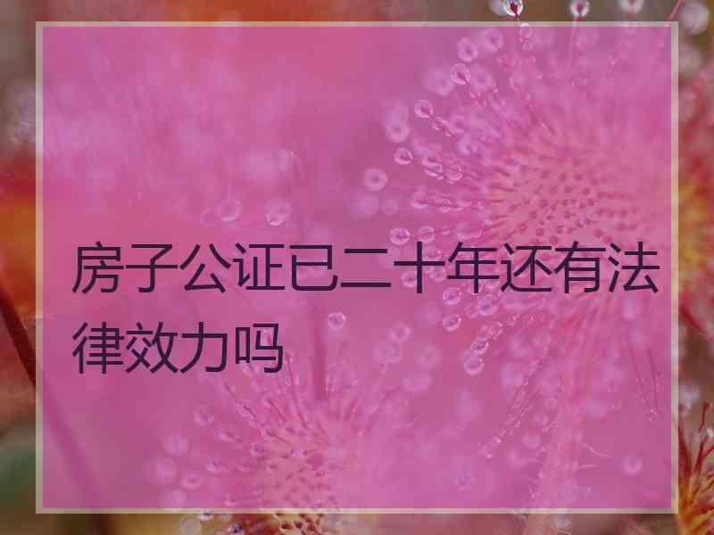 房子公证已二十年还有法律效力吗