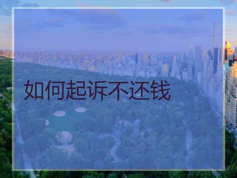 如何起诉不还钱