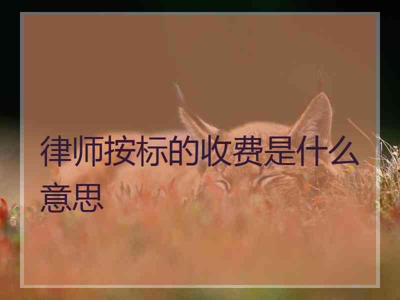 律师按标的收费是什么意思