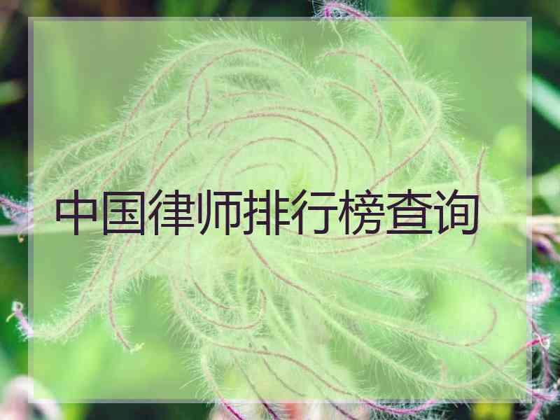 中国律师排行榜查询