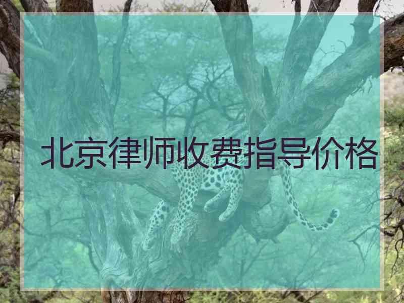 北京律师收费指导价格