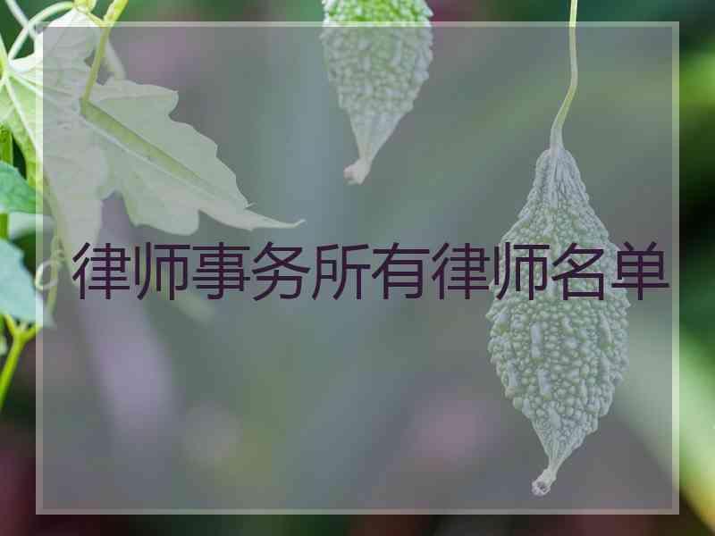 律师事务所有律师名单