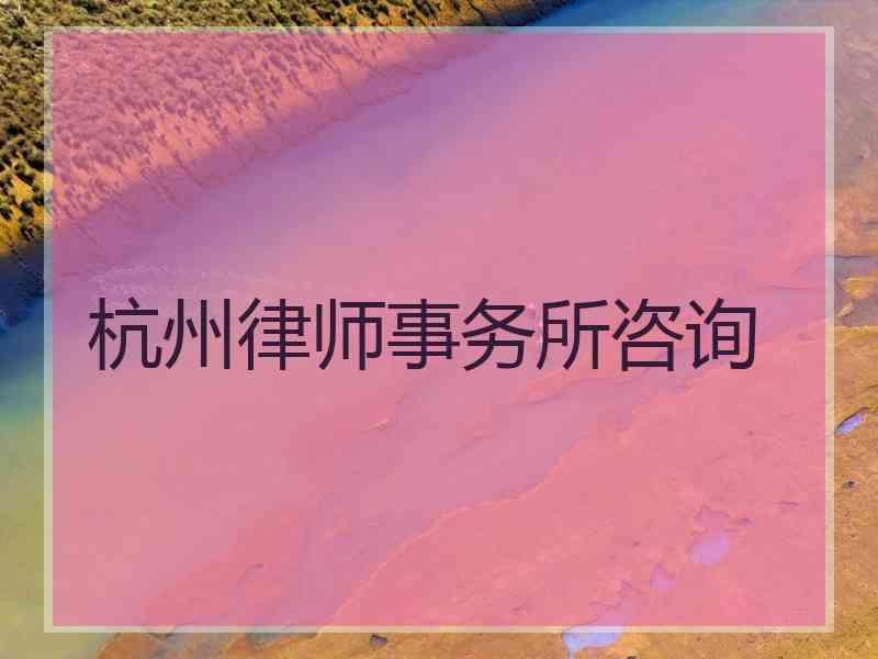 杭州律师事务所咨询