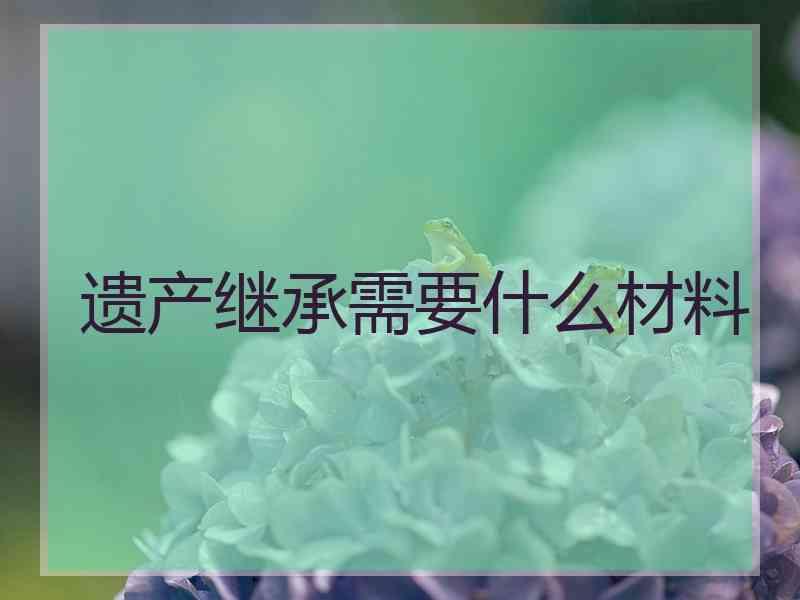 遗产继承需要什么材料