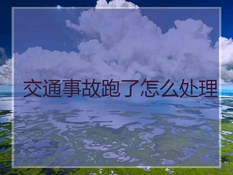 交通事故跑了怎么处理