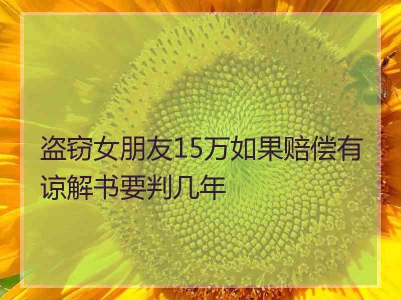 盗窃女朋友15万如果赔偿有谅解书要判几年