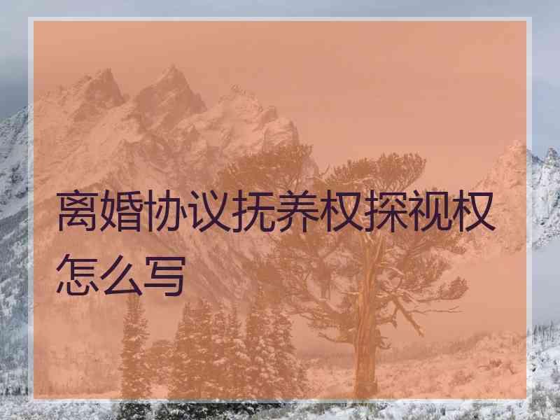 离婚协议抚养权探视权怎么写