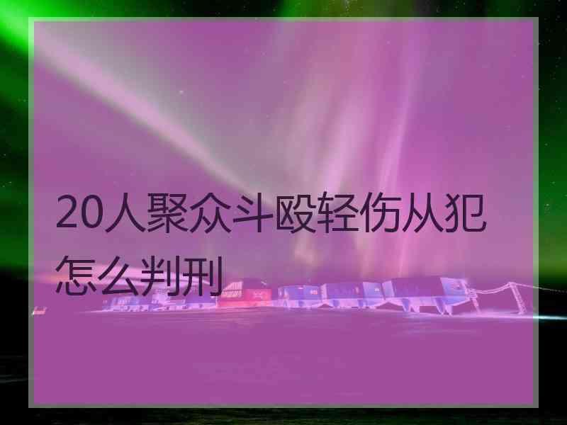 20人聚众斗殴轻伤从犯怎么判刑