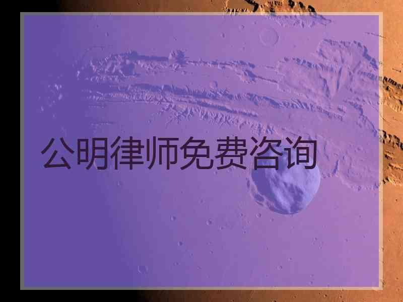公明律师免费咨询