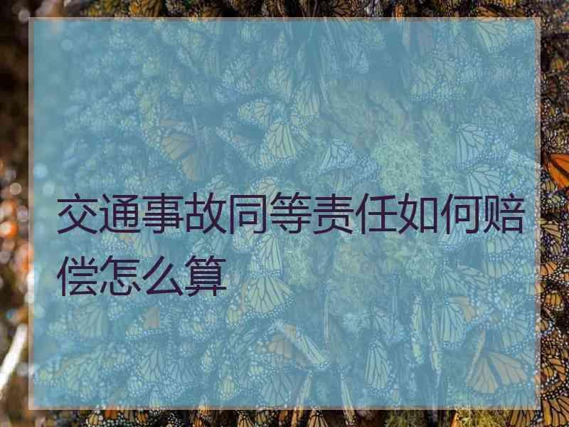 交通事故同等责任如何赔偿怎么算