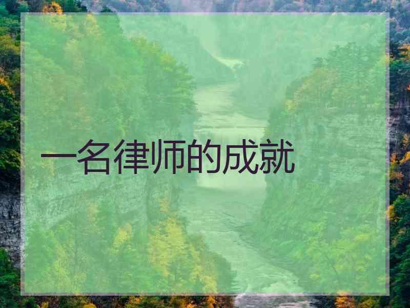 一名律师的成就