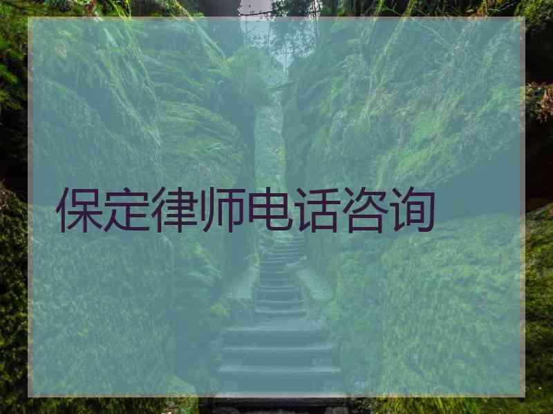 保定律师电话咨询