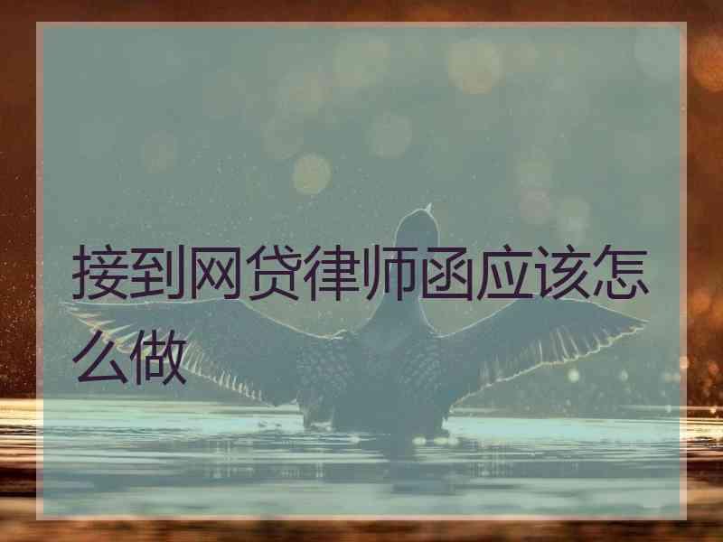 接到网贷律师函应该怎么做