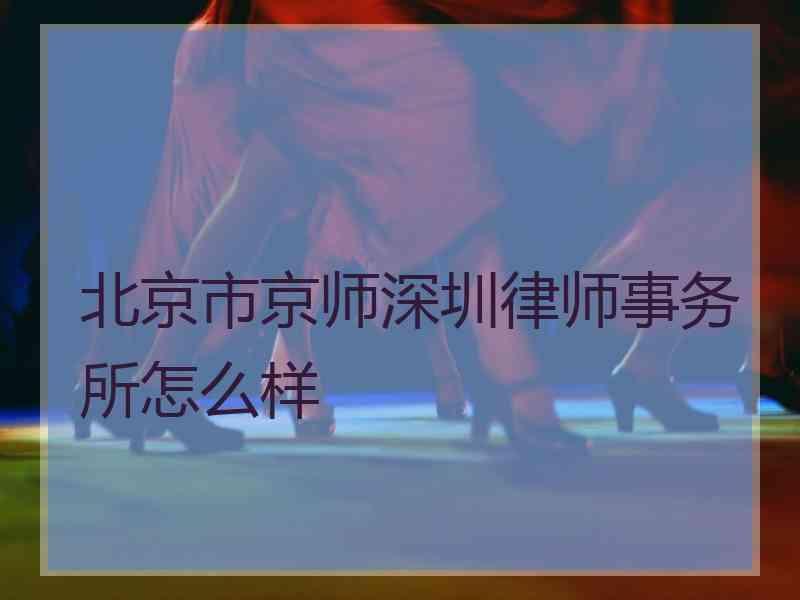 北京市深圳律师事务所怎么样