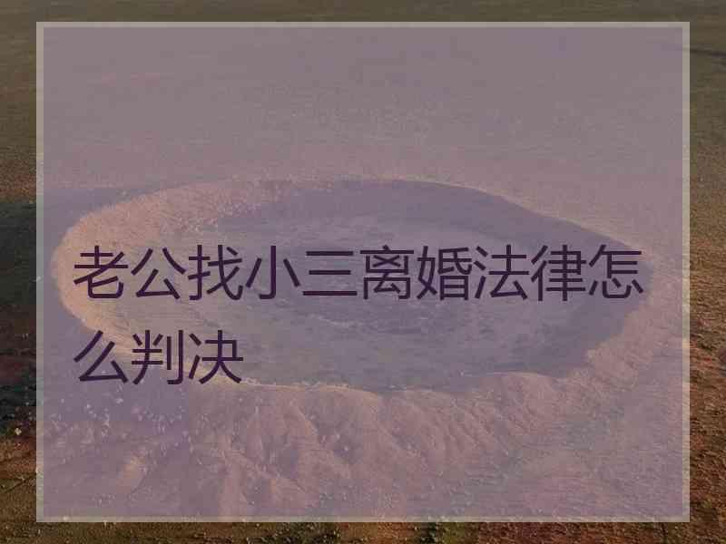 老公找小三离婚法律怎么判决