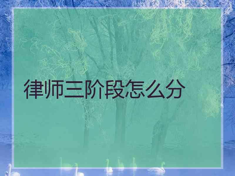 律师三阶段怎么分