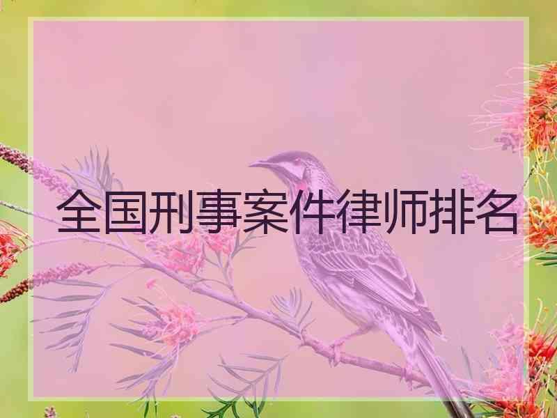 全国刑事案件律师排名