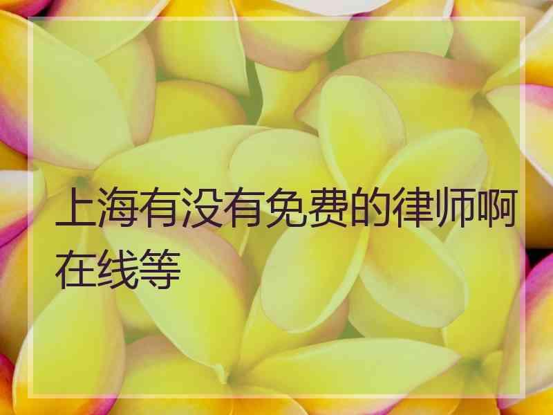 上海有没有免费的律师啊在线等