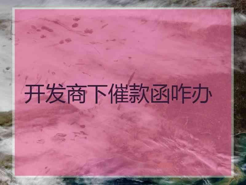开发商下催款函咋办