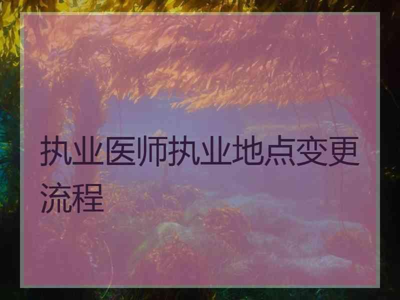 执业医师执业地点变更流程