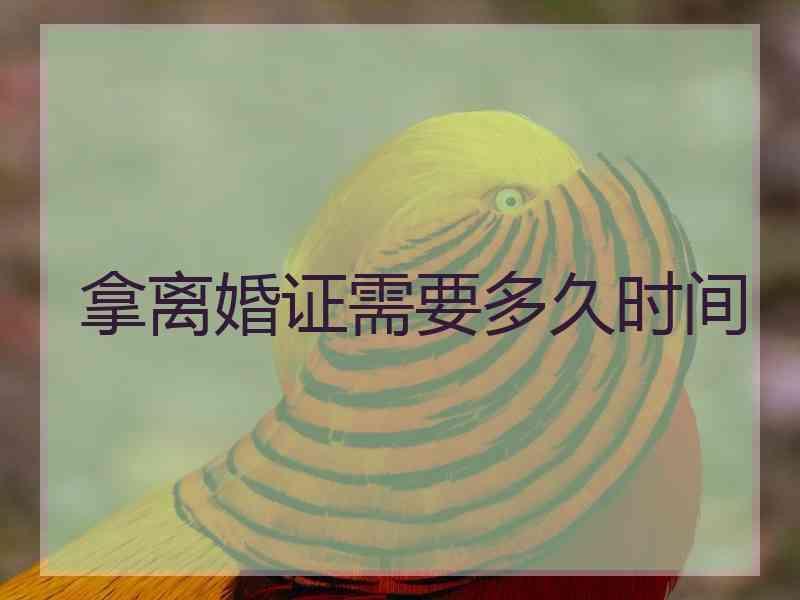 拿离婚证需要多久时间