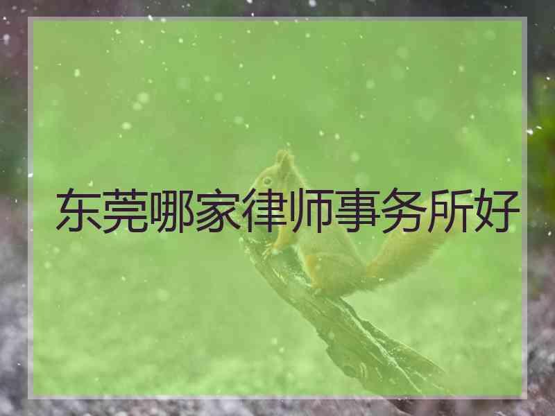 东莞哪家律师事务所好