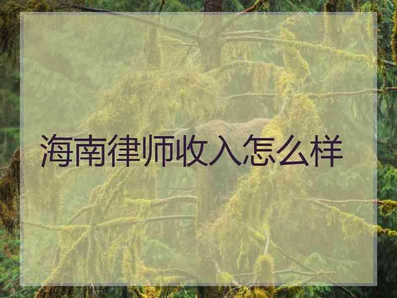 海南律师收入怎么样