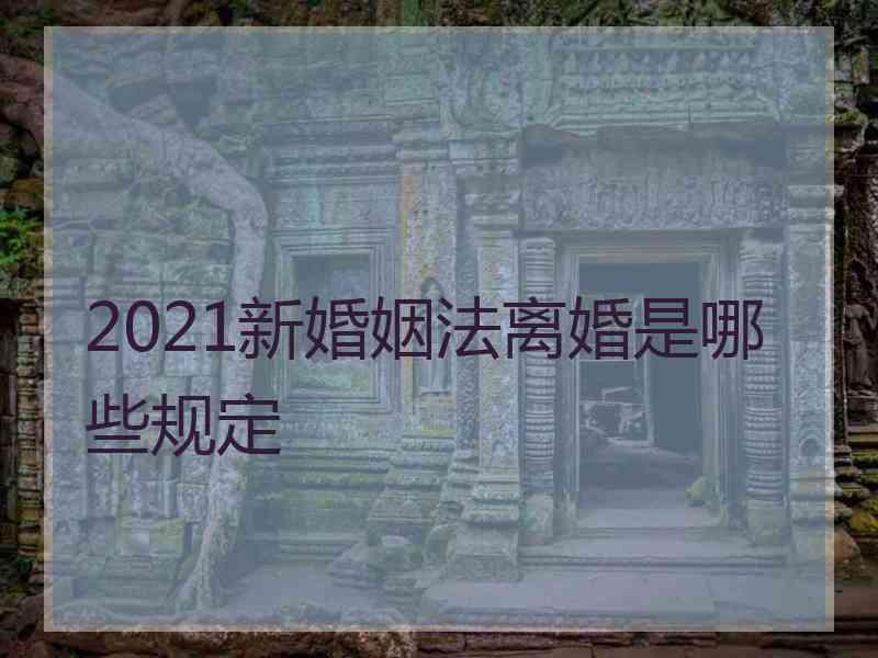 2021新婚姻法离婚是哪些规定