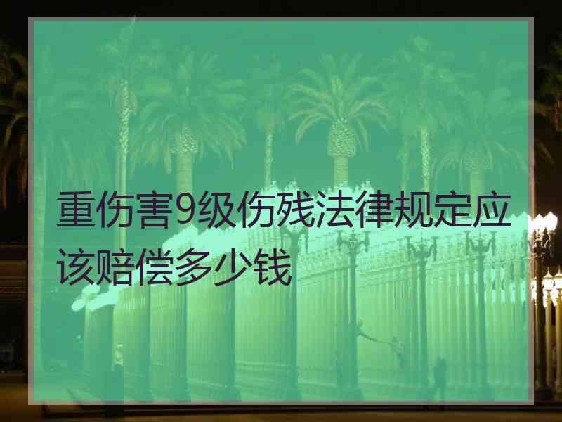 重伤害9级伤残法律规定应该赔偿多少钱