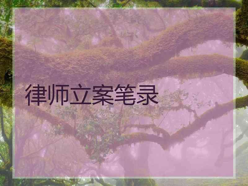 律师立案笔录