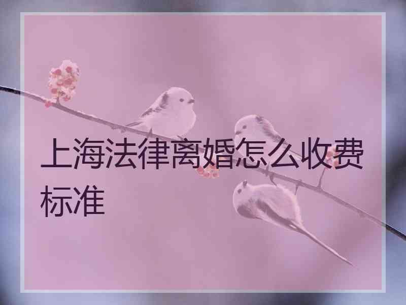 上海法律离婚怎么收费标准