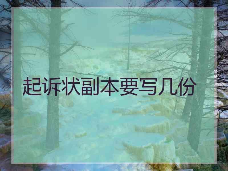 起诉状副本要写几份