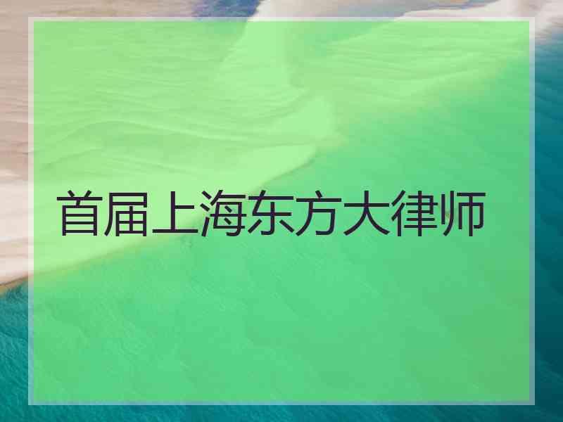 首届上海东方大律师