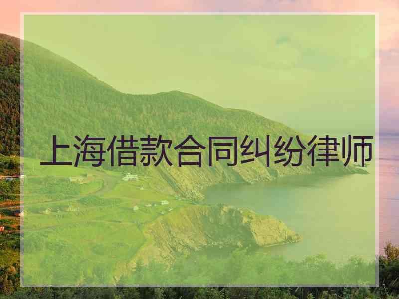 上海借款合同纠纷律师