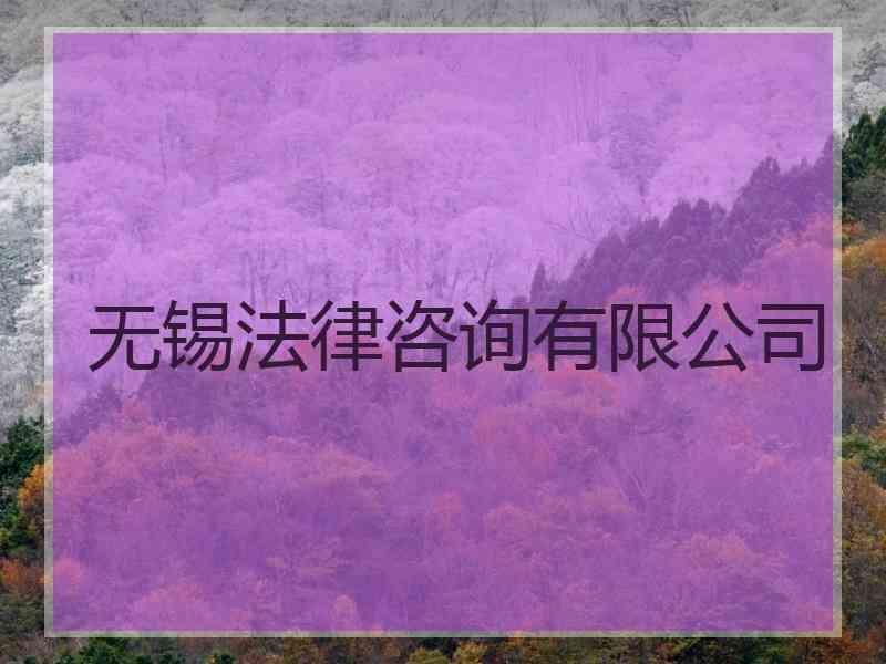 无锡法律咨询有限公司