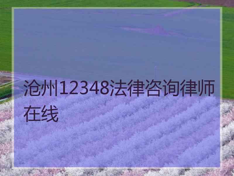 沧州12348法律咨询律师在线