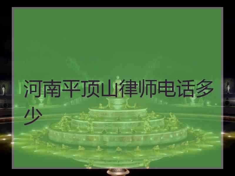 河南平顶山律师电话多少