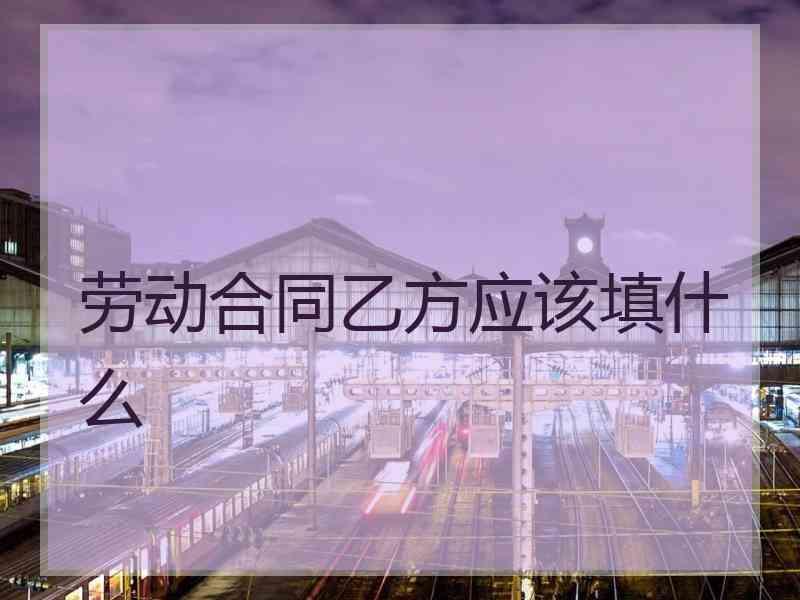 劳动合同乙方应该填什么