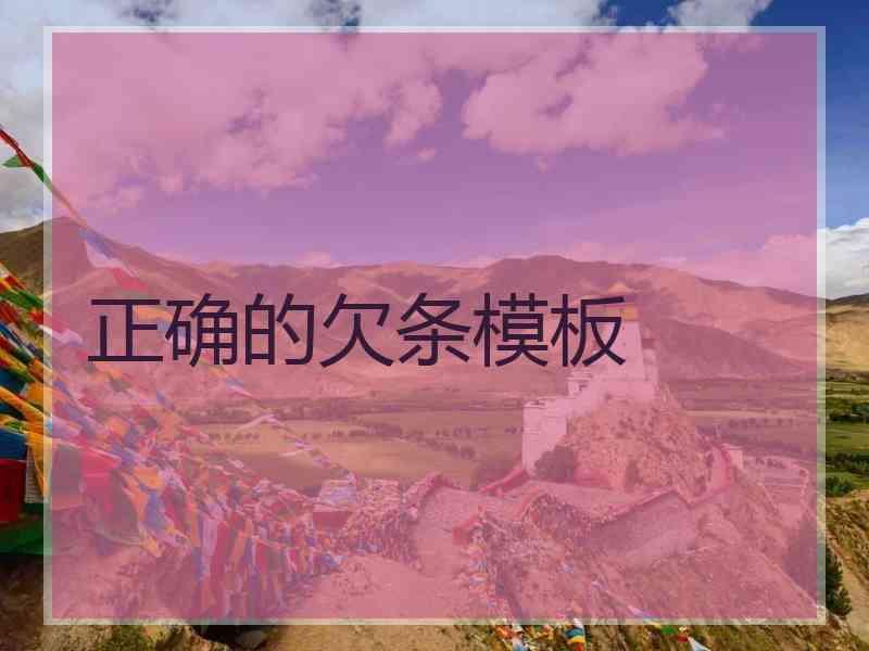 正确的欠条模板