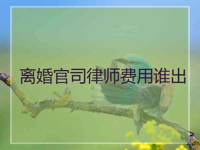 离婚官司律师费用谁出