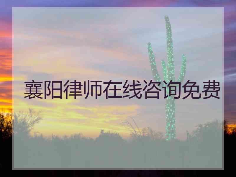 襄阳律师在线咨询免费