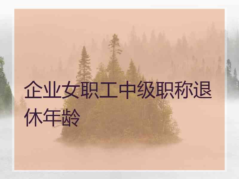 企业女职工中级职称退休年龄