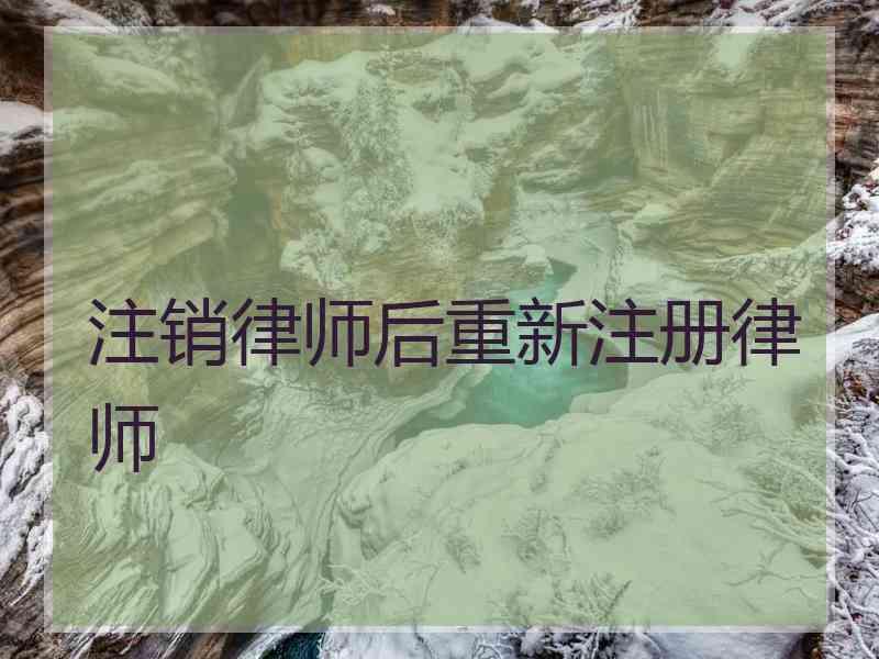 注销律师后重新注册律师