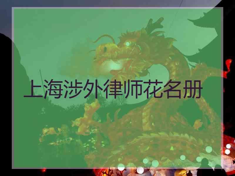 上海涉外律师花名册