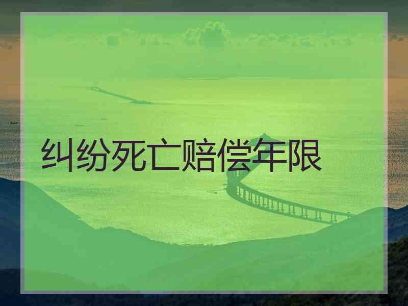 纠纷死亡赔偿年限