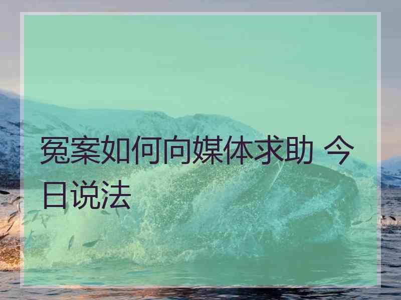 冤案如何向媒体求助 今日说法